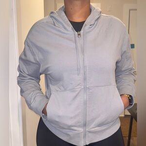 Athleta‎ Light Gray Zip-Up Hoodie